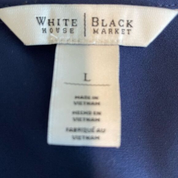 💙 White House Black Market Royal Blue Sleeveless Flounce Blouse – Size L - Picture 6 of 6